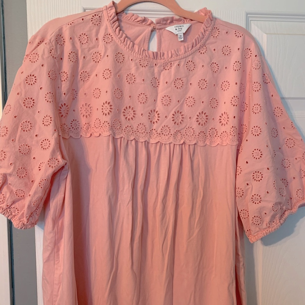 Crown & Ivy Eyelet knit top